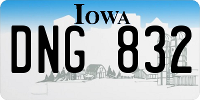 IA license plate DNG832