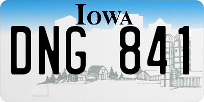IA license plate DNG841