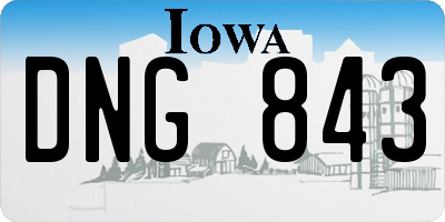 IA license plate DNG843