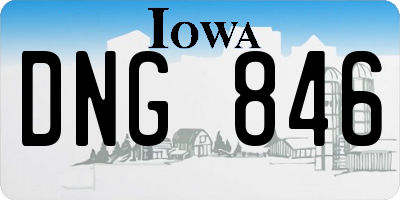 IA license plate DNG846