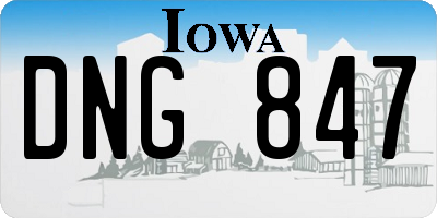 IA license plate DNG847