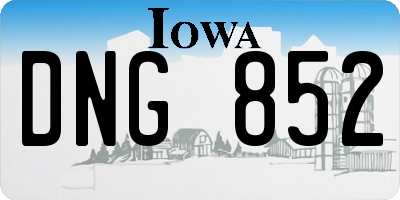 IA license plate DNG852
