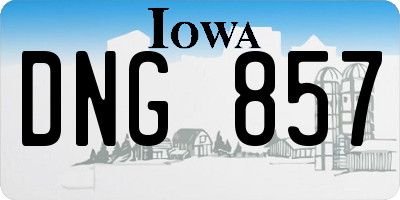 IA license plate DNG857