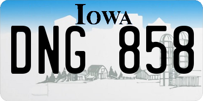 IA license plate DNG858
