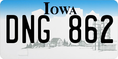 IA license plate DNG862