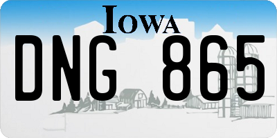 IA license plate DNG865