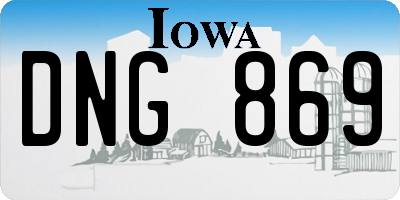 IA license plate DNG869
