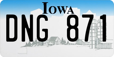 IA license plate DNG871