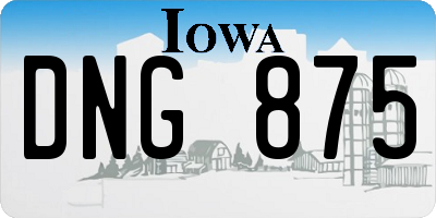IA license plate DNG875