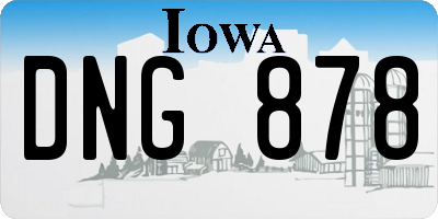 IA license plate DNG878