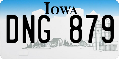IA license plate DNG879