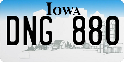 IA license plate DNG880