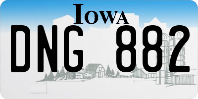 IA license plate DNG882