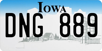 IA license plate DNG889