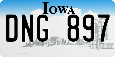 IA license plate DNG897