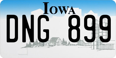 IA license plate DNG899