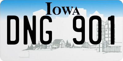IA license plate DNG901