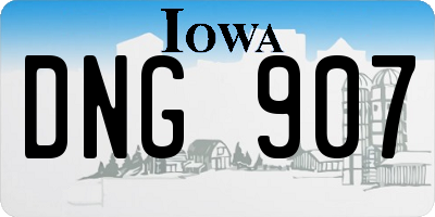 IA license plate DNG907