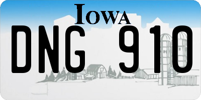IA license plate DNG910