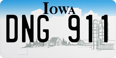 IA license plate DNG911