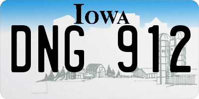 IA license plate DNG912
