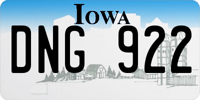 IA license plate DNG922