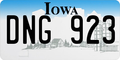 IA license plate DNG923