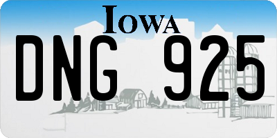 IA license plate DNG925