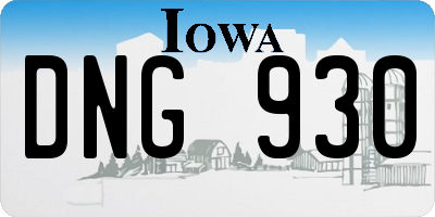 IA license plate DNG930