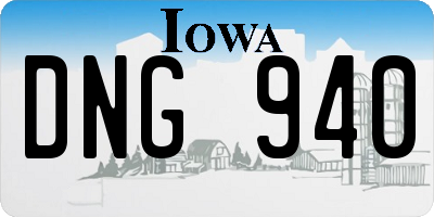 IA license plate DNG940