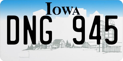 IA license plate DNG945