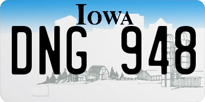 IA license plate DNG948