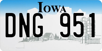 IA license plate DNG951