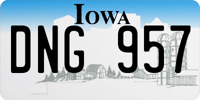 IA license plate DNG957