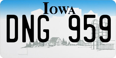 IA license plate DNG959