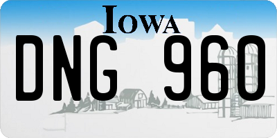 IA license plate DNG960