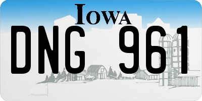 IA license plate DNG961
