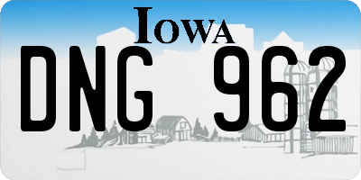 IA license plate DNG962