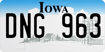 IA license plate DNG963