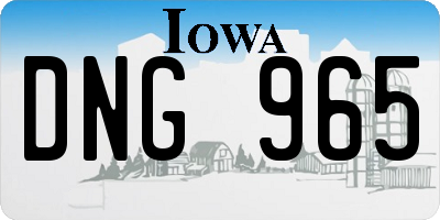 IA license plate DNG965