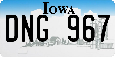 IA license plate DNG967