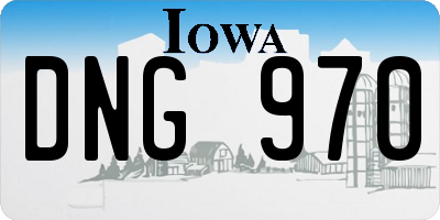 IA license plate DNG970