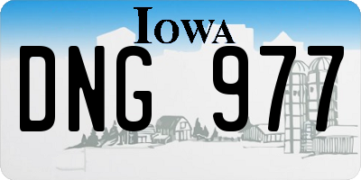 IA license plate DNG977
