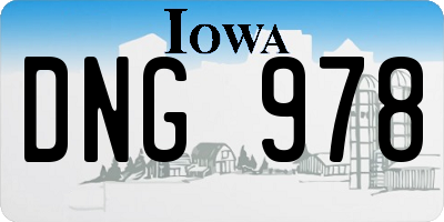IA license plate DNG978