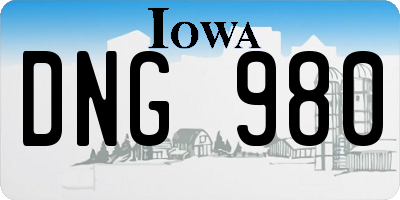 IA license plate DNG980