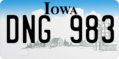 IA license plate DNG983