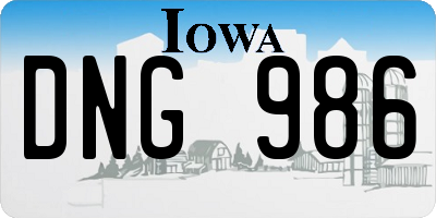 IA license plate DNG986