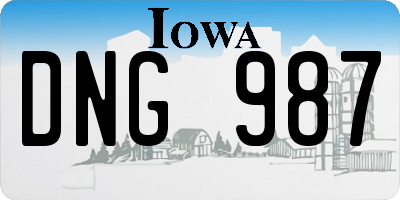IA license plate DNG987