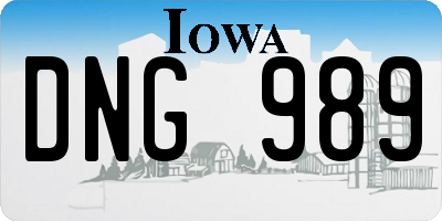 IA license plate DNG989