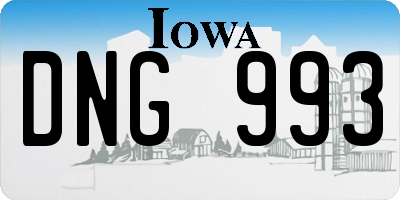 IA license plate DNG993